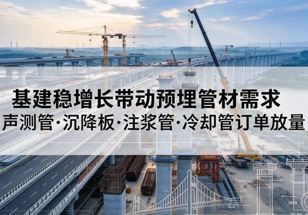 土默特左旗基建稳增长带动预埋监测管材需求，声测管、沉降板、注浆管订单持续放量